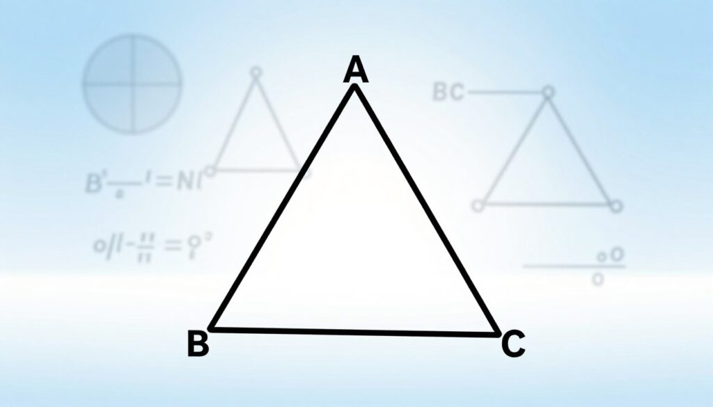 A clear and educational illustration of an equilateral triangle, emphasizing its height. In the foreground, a prominent equilateral triangle with labeled vertices A, B, and C, showcasing the height drawn from vertex A to the base BC. In the middle ground, light geometric shapes and mathematical symbols subtly overlay the triangle, highlighting relevant formulas related to the height of the triangle. The background should be softly blurred with a gradient of light blue and white, suggesting a calm educational atmosphere. The lighting is bright and evenly distributed, capturing the clarity of the shapes. The angle is slightly elevated, giving a dimensional perspective to showcase depth and accuracy. No captions or text overlays should be present, ensuring a clean and focused visualization.