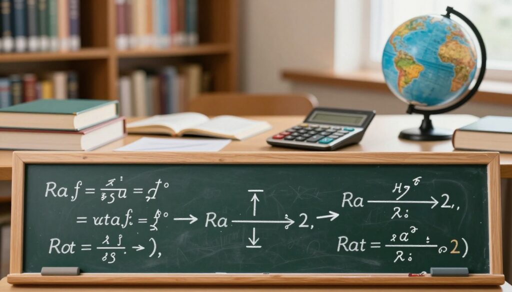 A clear and engaging educational illustration of logarithmic expressions and their conversion of roots into powers. In the foreground, a stylized chalkboard filled with colorful mathematical formulas, prominently displaying logarithmic identities, roots, and exponential equations, with arrows indicating conversions. The middle ground showcases a well-organized workspace with a calculator, textbooks, and a globe, representing the academic setting. In the background, a softly blurred library environment with shelves lined with books, emphasizing a scholarly atmosphere. The lighting is warm and inviting, simulating natural light from a nearby window, creating a sense of focus and tranquility. The overall mood is inspirational and educational, aimed at making complex concepts accessible and engaging. A clear and engaging educational illustration of logarithmic expressions and their conversion of roots into powers. In the foreground, a stylized chalkboard filled with colorful mathematical formulas, prominently displaying logarithmic identities, roots, and exponential equations, with arrows indicating conversions. The middle ground showcases a well-organized workspace with a calculator, textbooks, and a globe, representing the academic setting. In the background, a softly blurred library environment with shelves lined with books, emphasizing a scholarly atmosphere. The lighting is warm and inviting, simulating natural light from a nearby window, creating a sense of focus and tranquility. The overall mood is inspirational and educational, aimed at making complex concepts accessible and engaging.