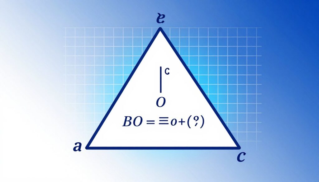 A beautifully illustrated diagram showcasing the formula for the perimeter of an isosceles triangle. The foreground features a clearly defined isosceles triangle with labeled equal sides, marked angles, and the perimeter formula elegantly integrated into the design. In the middle ground, a vibrant grid pattern enhances the geometric clarity, while a balanced color palette of blues and whites creates a pleasing visual harmony. The background consists of a soft gradient transitioning from light to dark, evoking a sense of professionalism and academic insight. The lighting is bright and focused, emphasizing the triangle and formula without shadows or distractions. The overall mood is educational, inviting the viewer to engage with the mathematical concept of calculating the perimeter of an isosceles triangle.