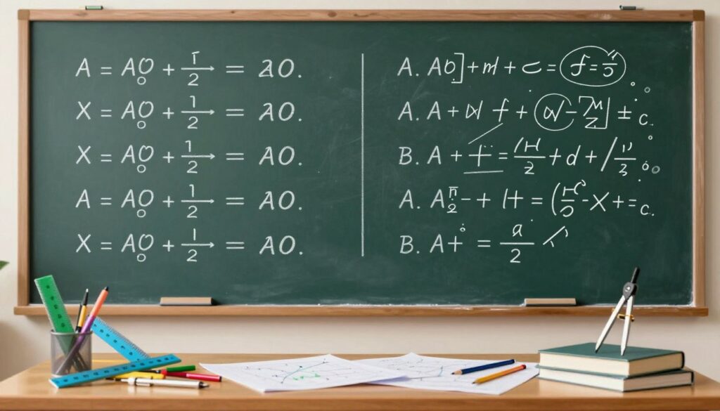 A visually engaging illustration depicting two sets of equations: on the left, a neatly organized labeled system of defined equations, showcasing clear solutions with arrows pointing to the answers; on the right, a disorganized set of unlabeled equations representing an inconsistent system, with chaotic markings and erratic symbols. In the foreground, a chalkboard with mathematical notations and symbols in vibrant colors. In the middle, a desk cluttered with mathematical tools such as rulers, compasses, and graphs. The background features a classroom setting with soft lighting to create an academic atmosphere. The mood should be one of focus and learning, encouraging curiosity in the study of mathematical concepts.