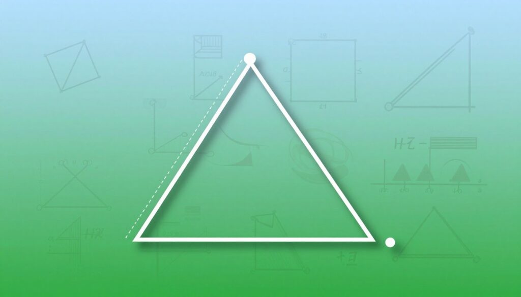 A visually engaging illustration of a scalene triangle with its height clearly marked and labeled, set against a gradient background that transitions from light blue at the top to deep green at the bottom. In the foreground, the triangle is large and prominent, with dashed lines indicating the height from the apex to the base. In the middle background, display various geometric shapes and mathematical symbols, lightly faded to avoid distraction, emphasizing the concept of geometry. Soft, even lighting casts gentle shadows, creating depth. The atmosphere is educational and inspiring, inviting viewers to explore mathematical concepts in a clear and captivating manner. No text, logos, or watermarks. A visually engaging illustration of a scalene triangle with its height clearly marked and labeled, set against a gradient background that transitions from light blue at the top to deep green at the bottom. In the foreground, the triangle is large and prominent, with dashed lines indicating the height from the apex to the base. In the middle background, display various geometric shapes and mathematical symbols, lightly faded to avoid distraction, emphasizing the concept of geometry. Soft, even lighting casts gentle shadows, creating depth. The atmosphere is educational and inspiring, inviting viewers to explore mathematical concepts in a clear and captivating manner. No text, logos, or watermarks.